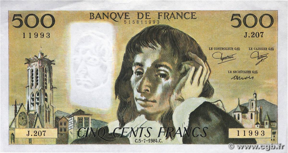 500 Francs PASCAL FRANCE  1984 F.71.31 SPL+