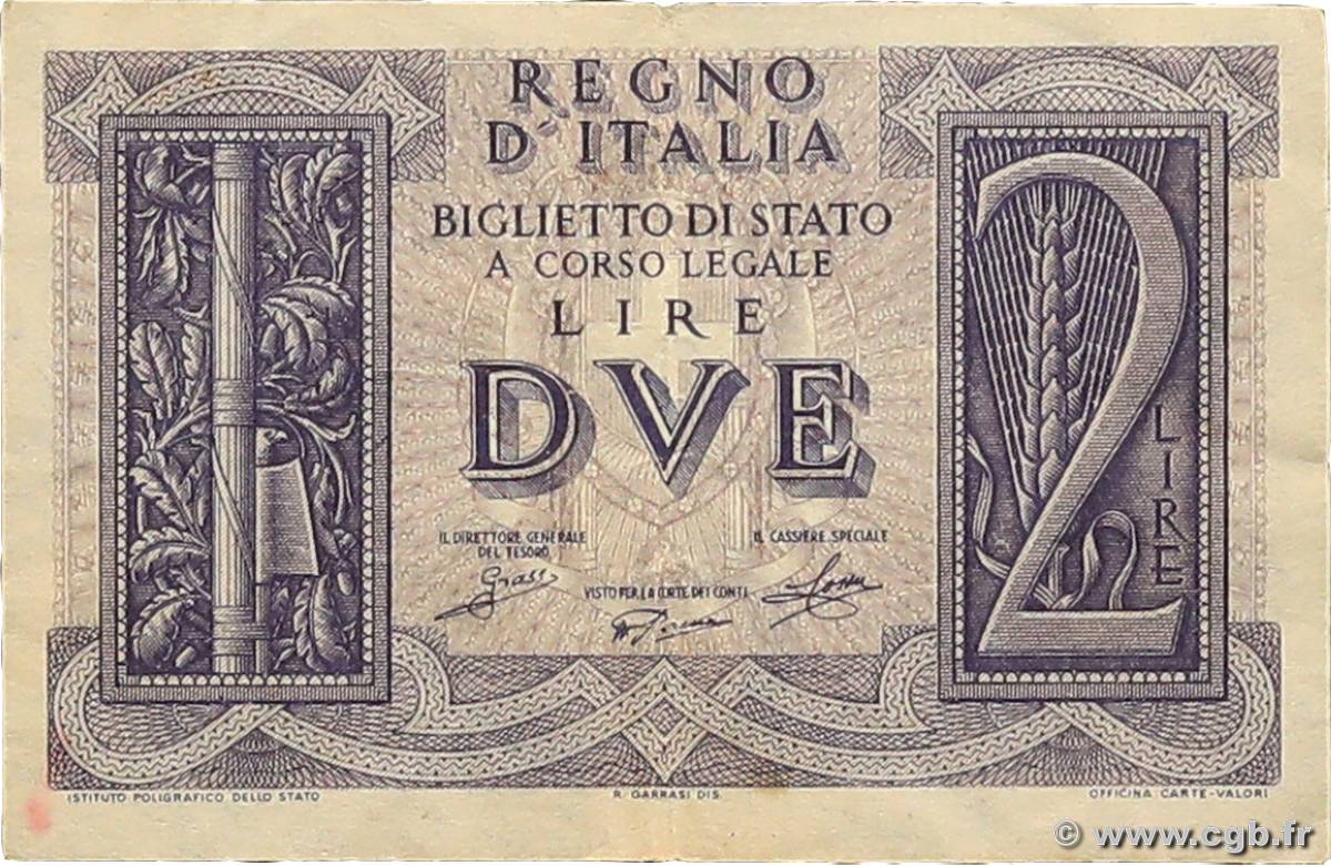 2 Lire ITALIE  1939 P.027 TTB