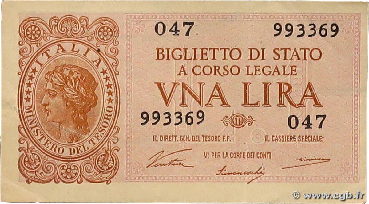 1 Lire ITALIA  1944 P.029a MBC