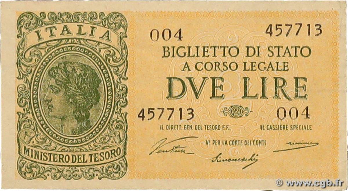 2 Lire ITALIE  1944 P.030a TTB