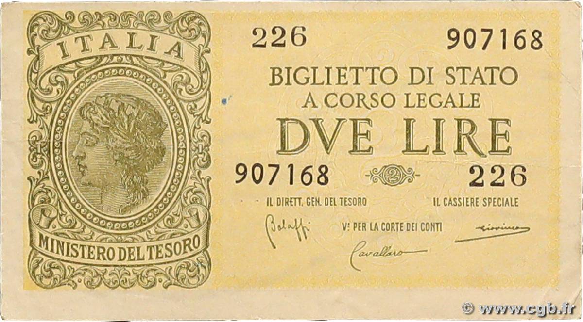 2 Lire ITALIA  1944 P.030b MBC