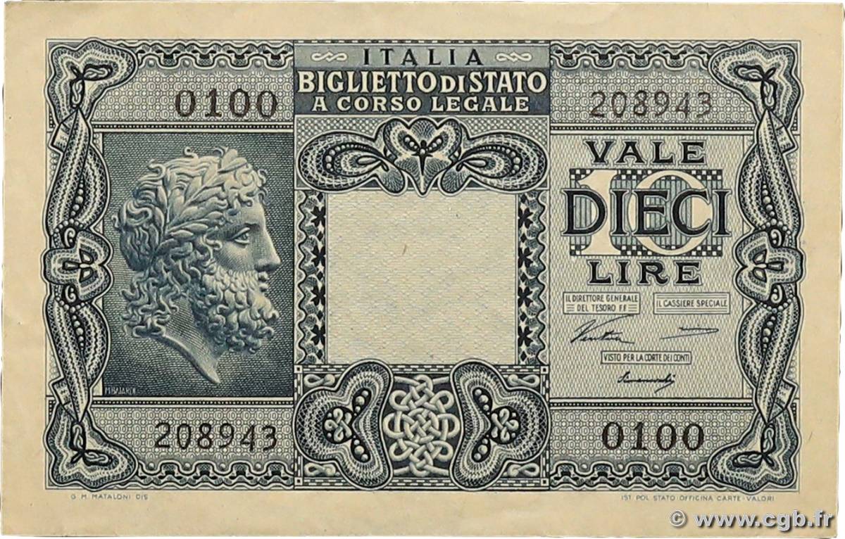 10 Lire ITALIA  1944 P.032a MBC