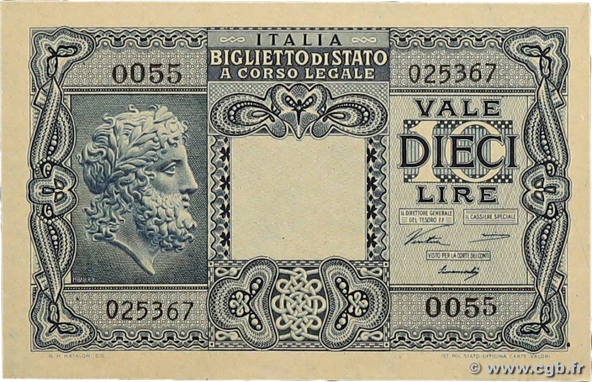 10 Lire ITALIE  1944 P.032a SPL