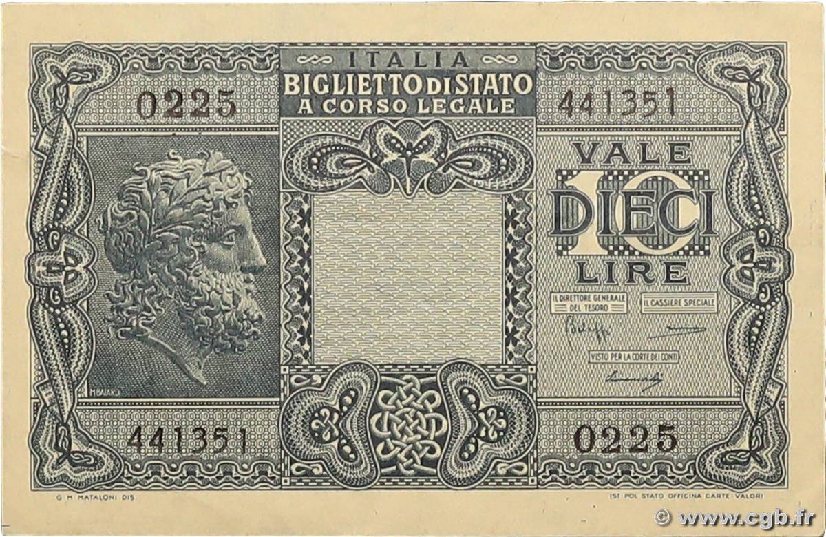 10 Lire ITALIA  1944 P.032b BB