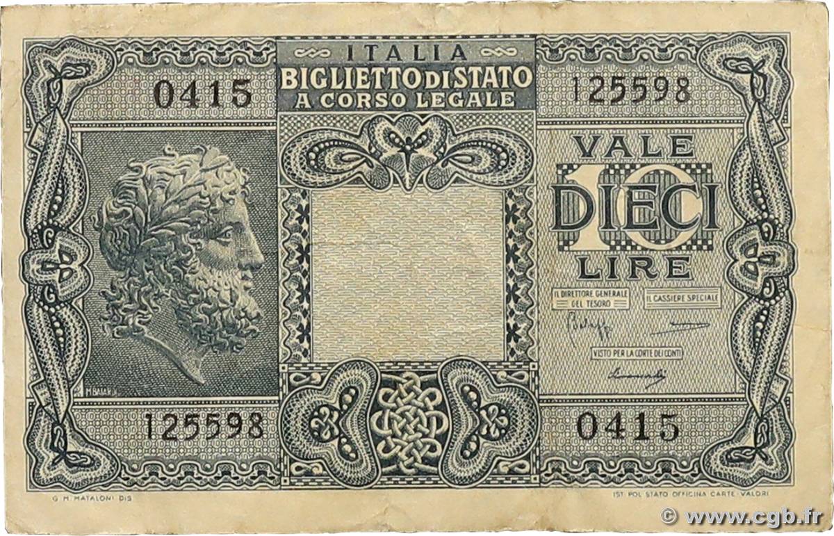 10 Lire ITALIA  1944 P.032b MB