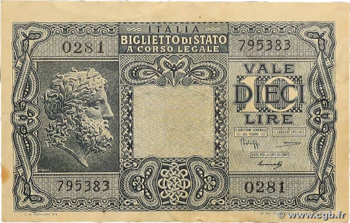 10 Lire ITALIE  1944 P.032b TTB