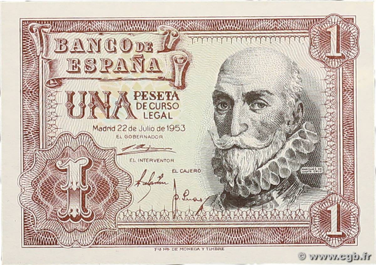 1 Peseta ESPAÑA  1953 P.144 SC+