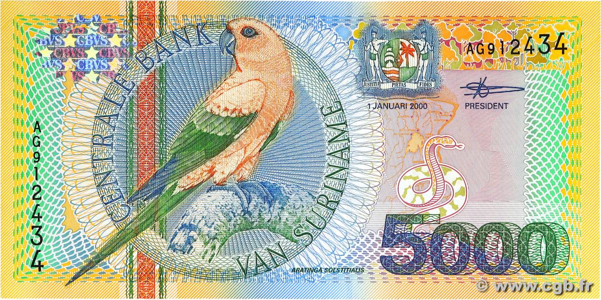 5000 Gulden SURINAM  2000 P.152 UNC