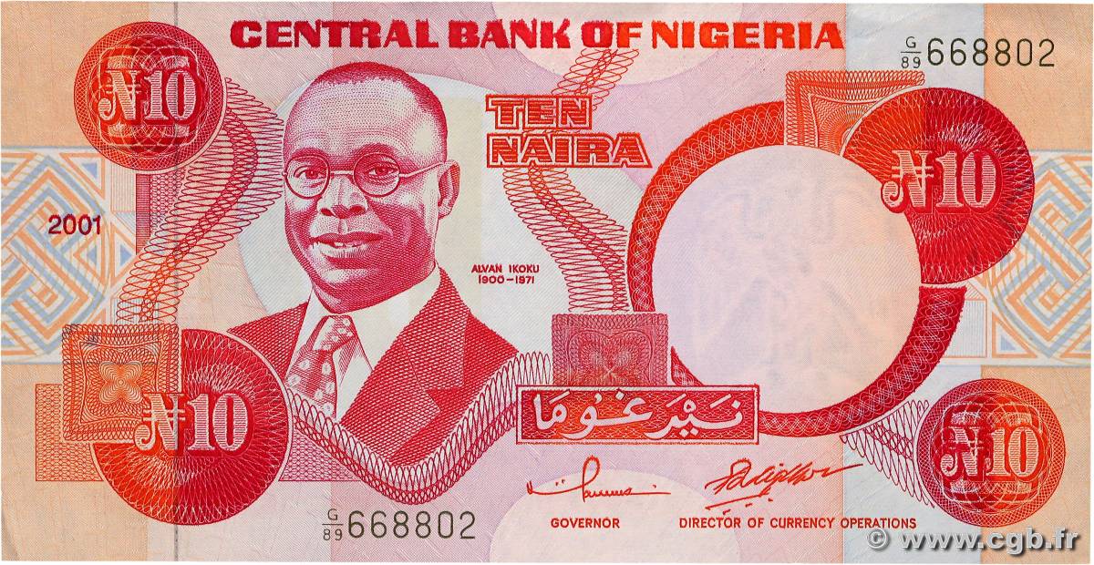 10 Naira NIGERIA  2001 P.25f fST+