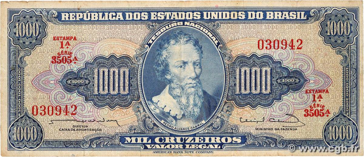 1000 Cruzeiros BRASIL  1963 P.173c BC