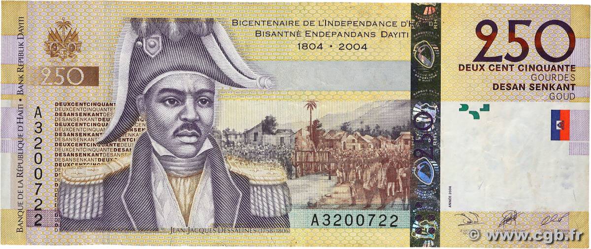 250 Gourdes HAÏTI  2004 P.276a q.BB