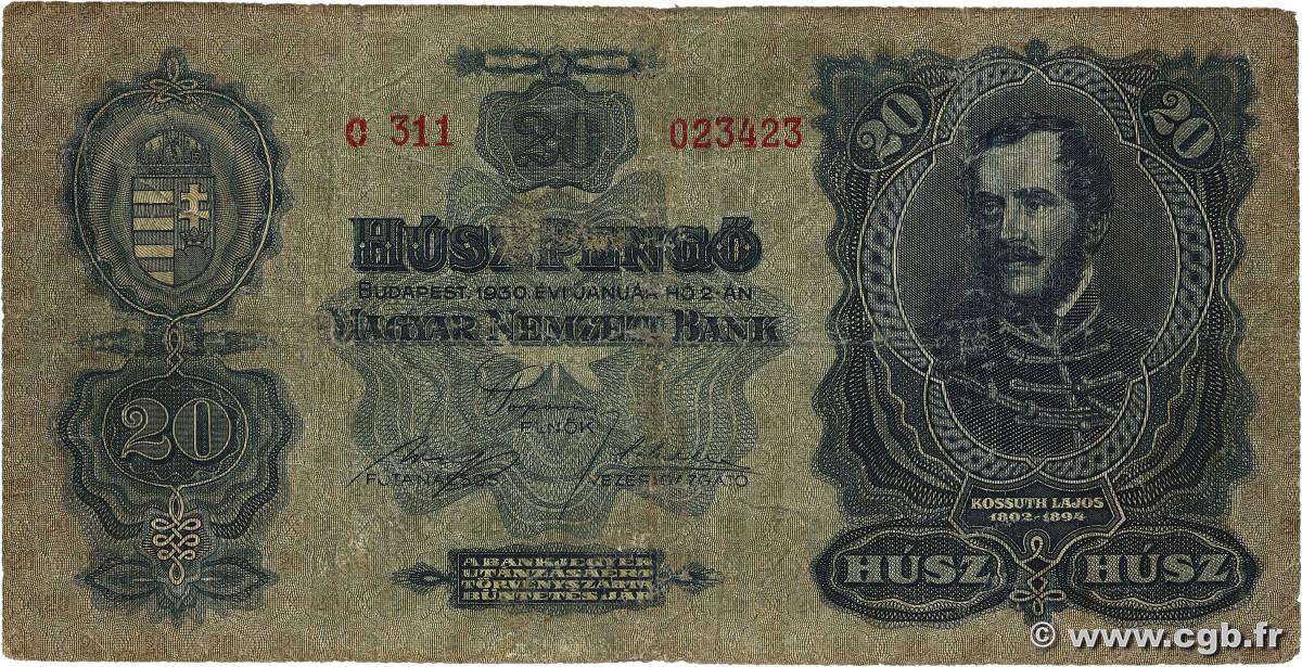 20 Pengö HUNGRíA  1930 P.097 RC