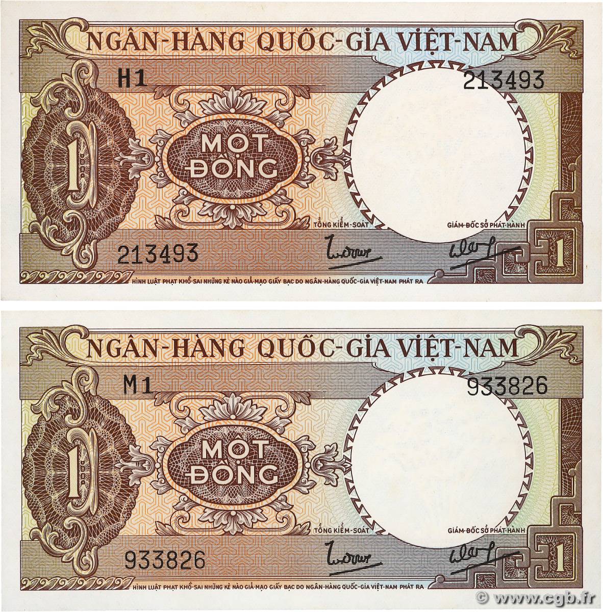 1 Dong Lot SOUTH VIETNAM  1964 P.15a UNC