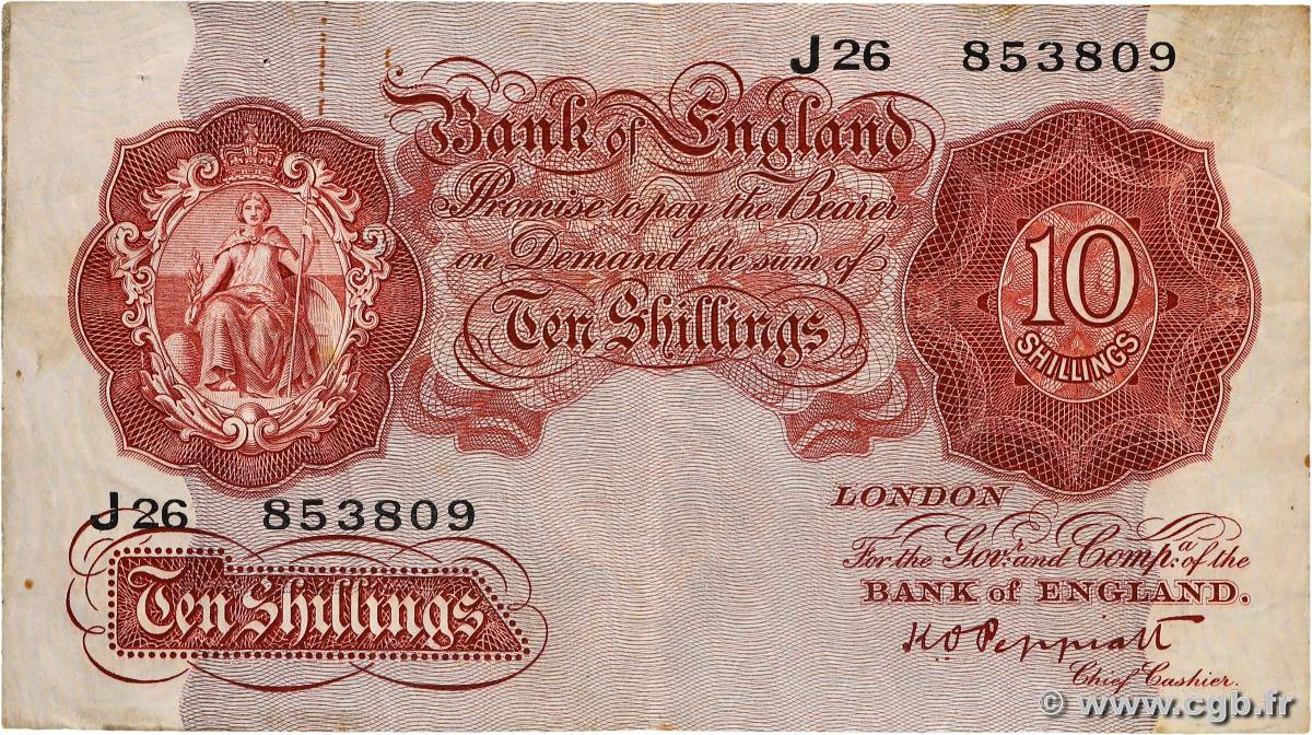 10 Shillings INGHILTERRA  1934 P.362c MB