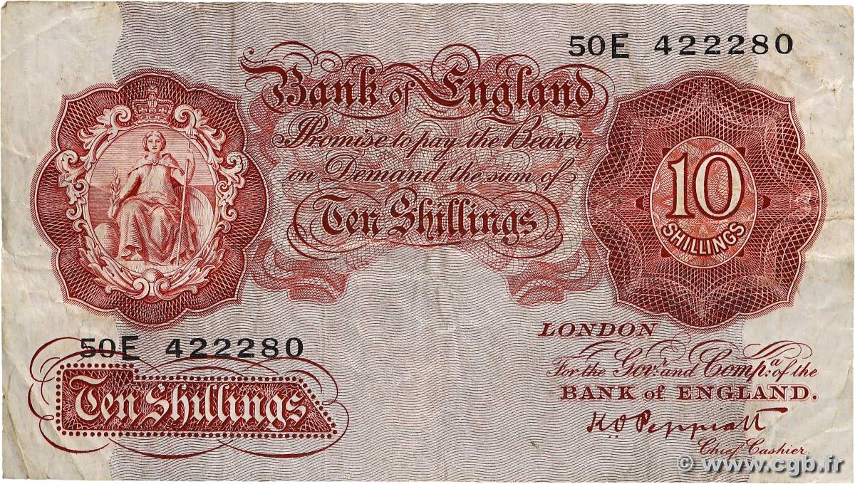 10 Shillings ENGLAND  1948 P.368a F