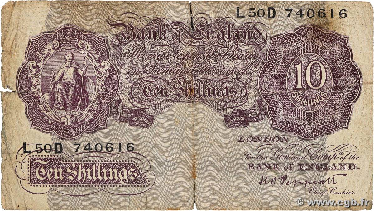 10 Shillings INGHILTERRA  1940 P.366 q.B