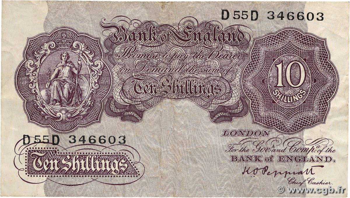 10 Shillings ANGLETERRE  1940 P.366 TB+