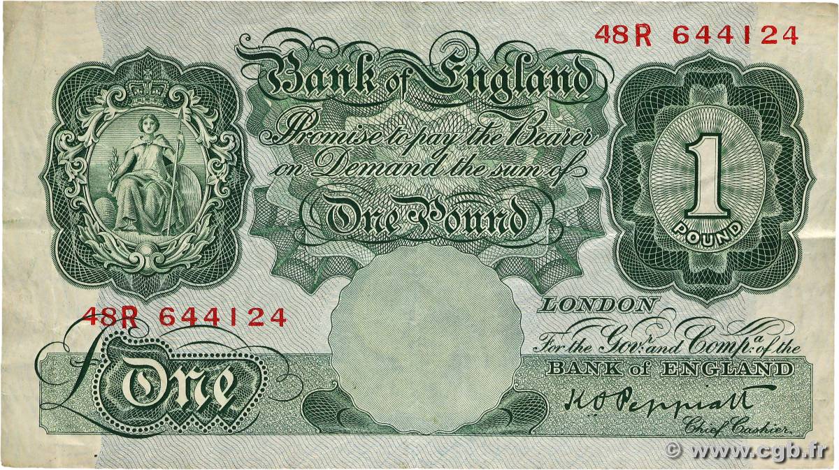 1 Pound ENGLAND  1948 P.363c F+