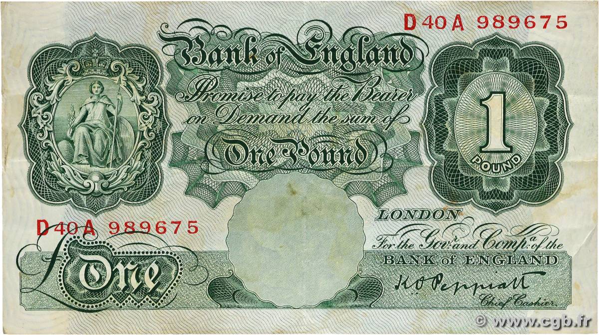 1 Pound ENGLAND  1948 P.363c VF-