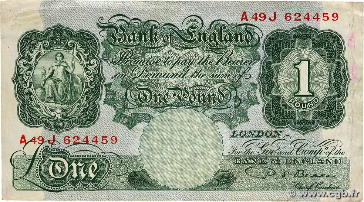 1 Pound ANGLETERRE  1949 P.369b TB+