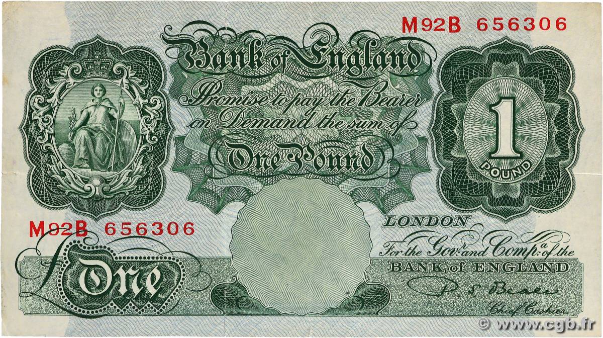 1 Pound INGHILTERRA  1949 P.369b MB