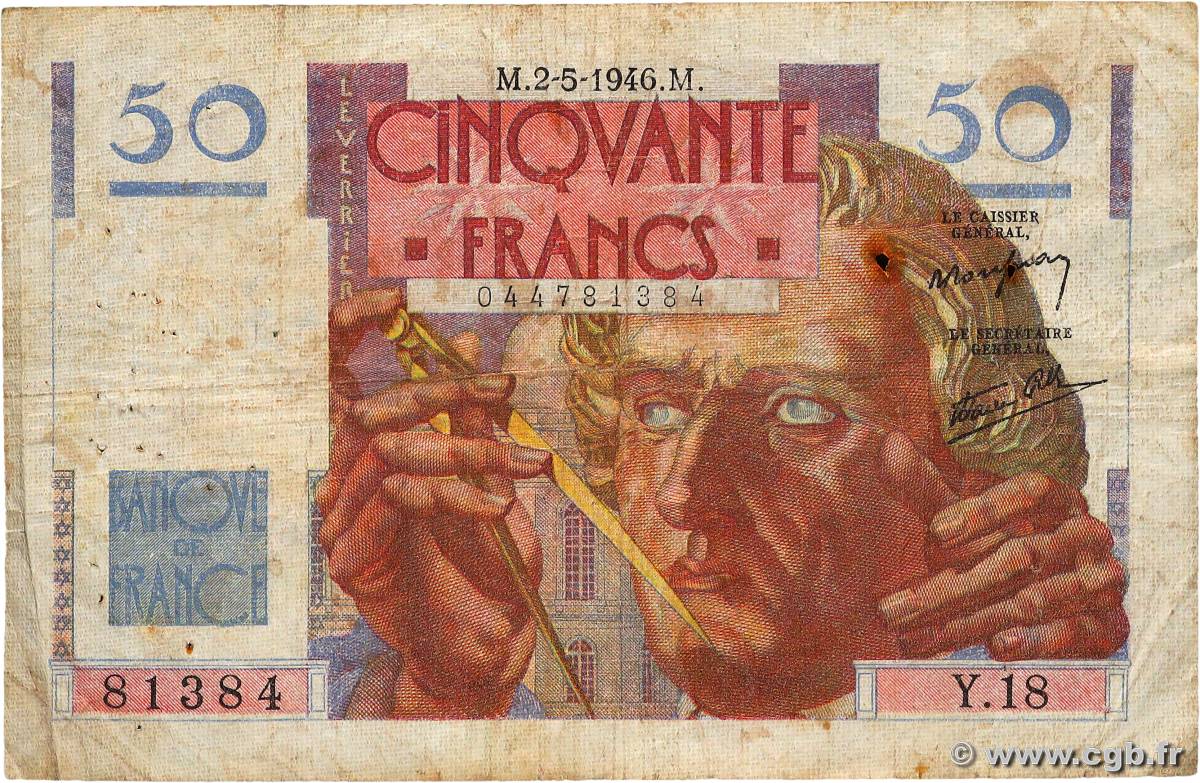 50 Francs LE VERRIER FRANKREICH  1946 F.20.04 fS