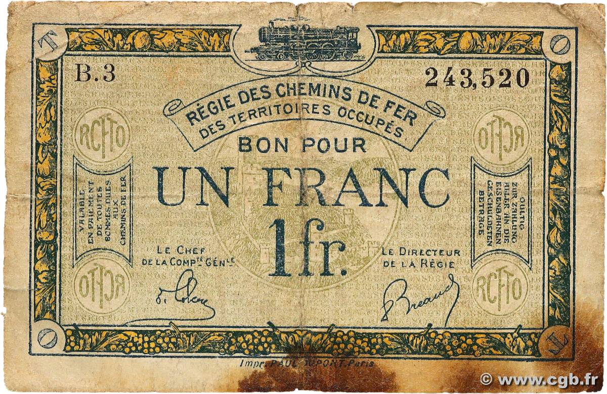 1 Franc FRANCE regionalism and miscellaneous  1918 JP.135.05 G