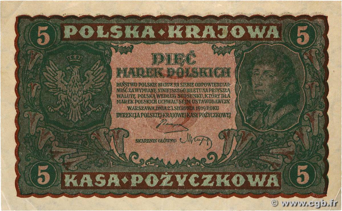 5 Marek POLOGNE  1919 P.024 SUP