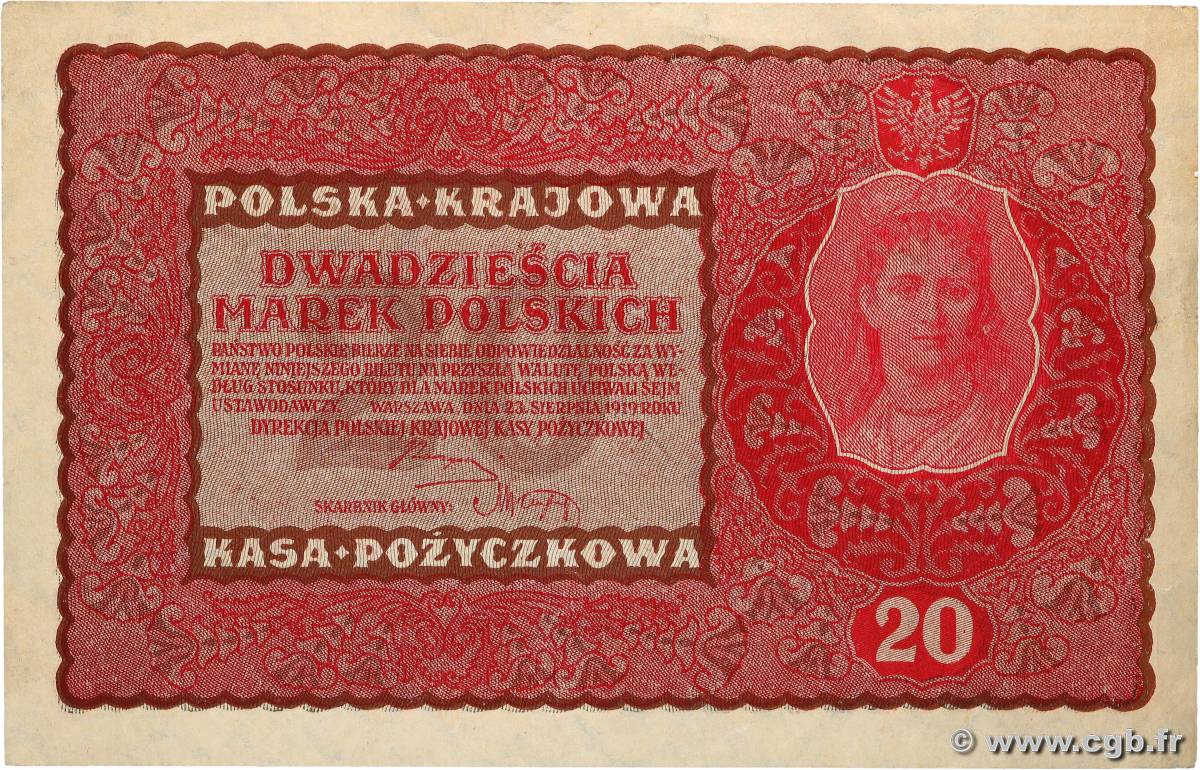 20 Marek POLOGNE  1919 P.026 pr.SPL