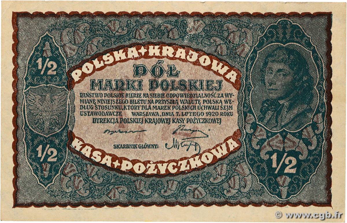 1/2 Marki POLAND  1920 P.030 XF