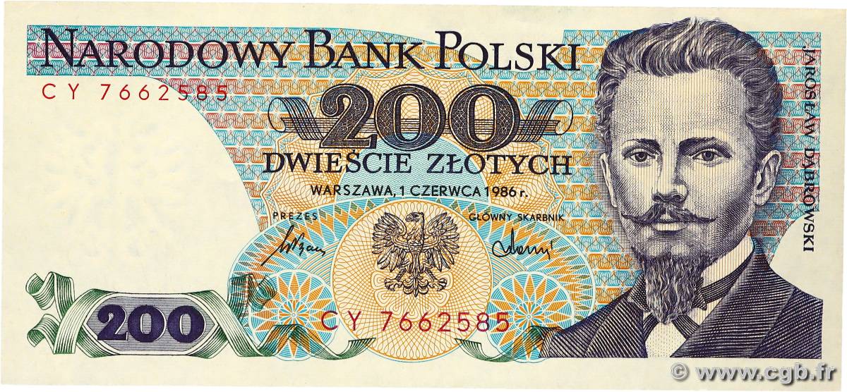 200 Zlotych POLOGNE  1986 P.144c pr.NEUF