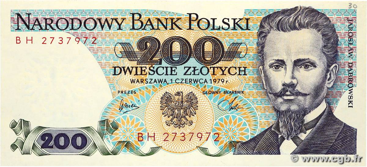 200 Zlotych POLOGNE  1979 P.144b NEUF