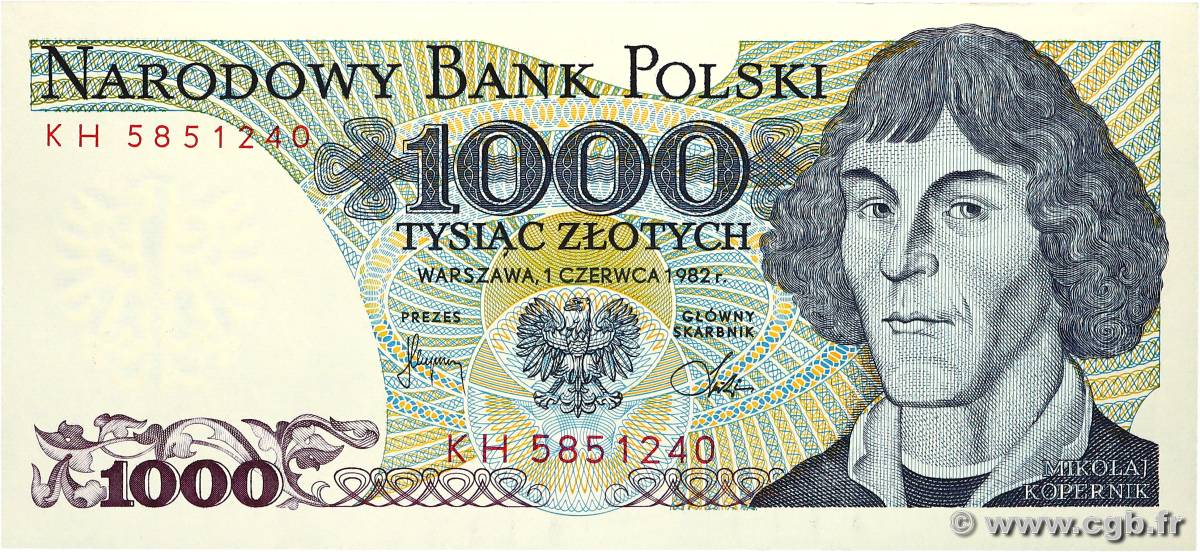 1000 Zlotych POLOGNE  1982 P.146c NEUF