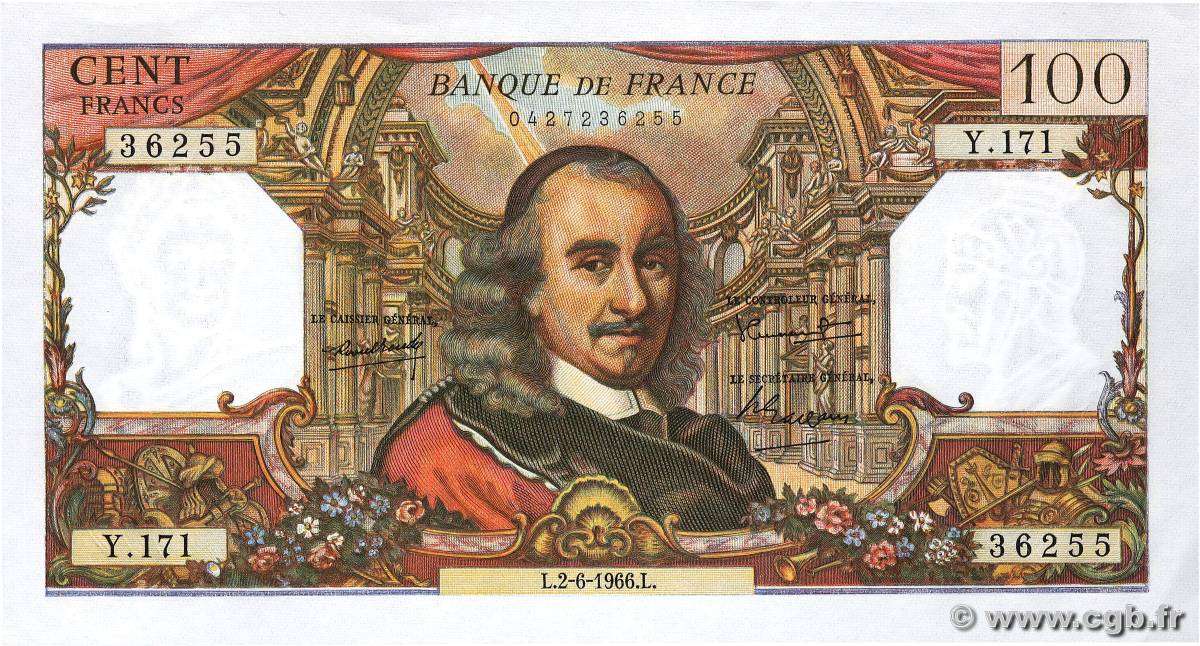 100 Francs CORNEILLE FRANCE  1966 F.65.13 SUP+