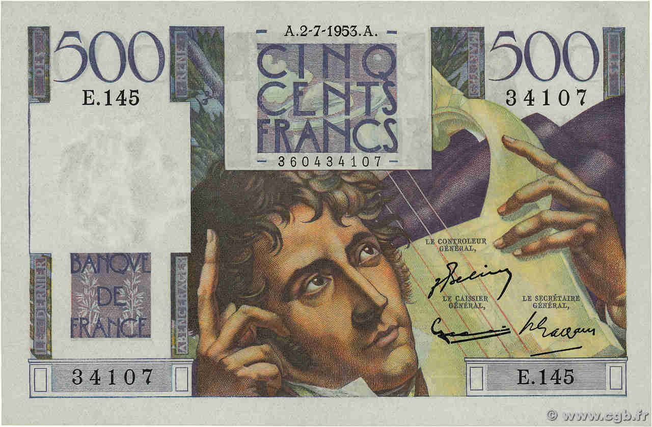 500 Francs CHATEAUBRIAND FRANCE  1953 F.34.13 UNC