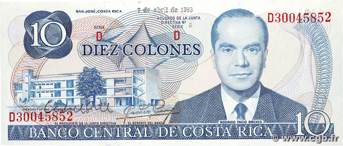 10 Colones COSTA RICA  1983 P.237b NEUF