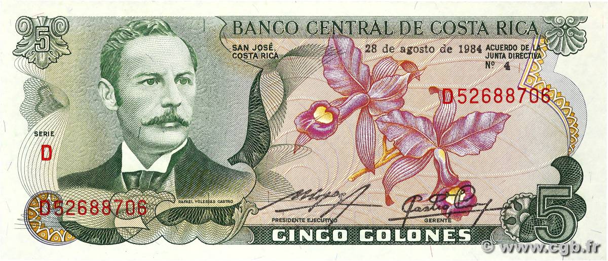 5 Colones COSTA RICA  1984 P.236d NEUF