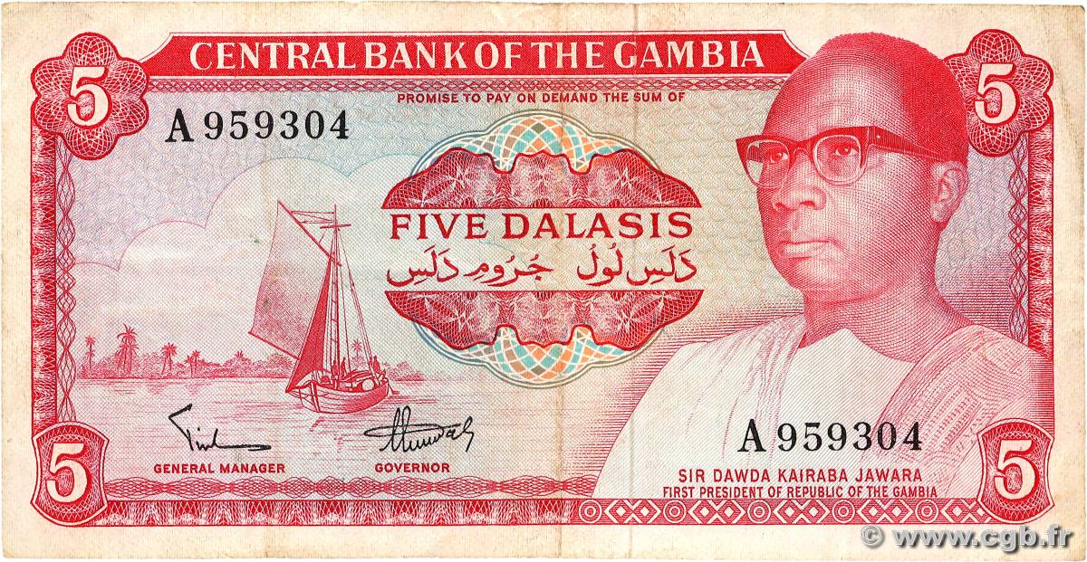 5 Dalasis GAMBIE  1972 P.05a TB
