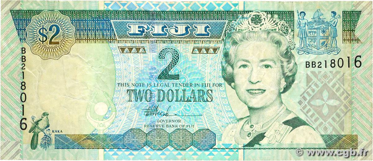 2 Dollars FIDJI  2002 P.104a TB