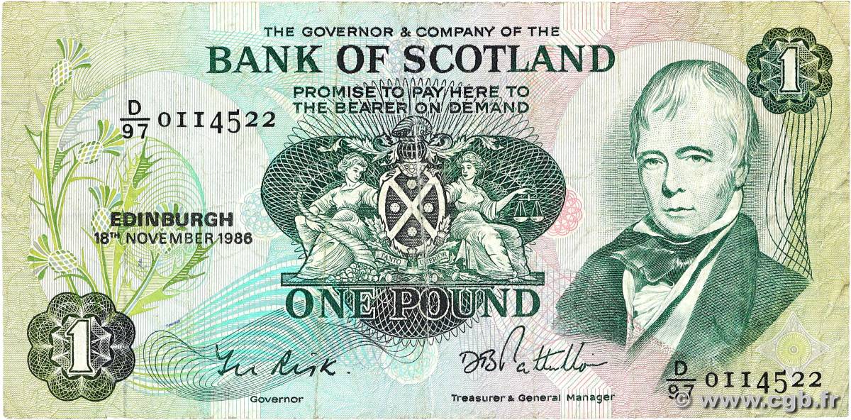 1 Pound SCOTLAND  1986 P.111f F