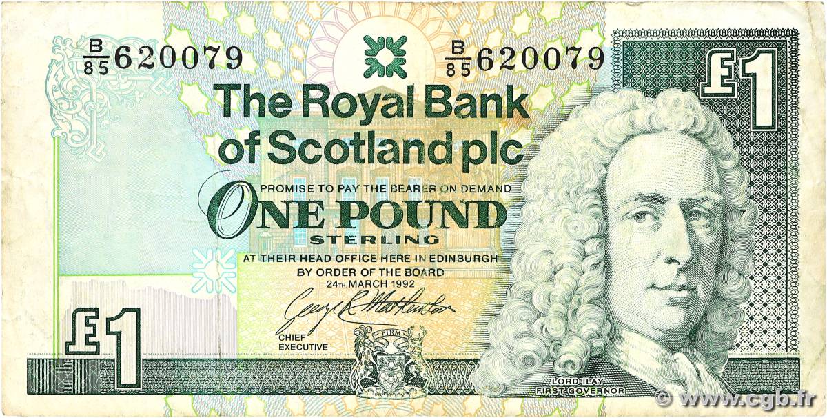 1 Pound ÉCOSSE  1992 P.351c TB