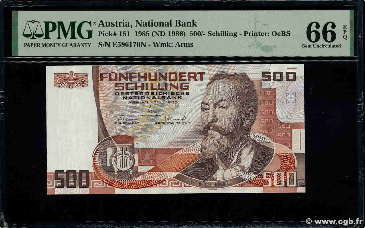 500 Schilling AUTRICHE  1985 P.151 NEUF