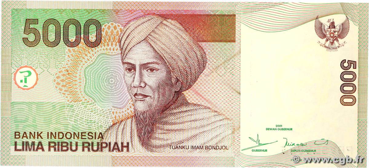 5000 Rupiah INDONESIA  2001 P.142c UNC