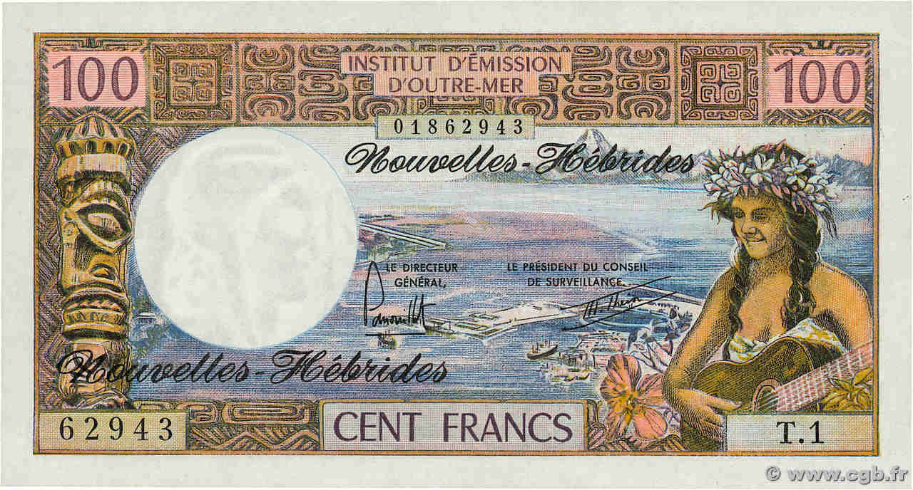 100 Francs NEW HEBRIDES  1977 P.18d UNC