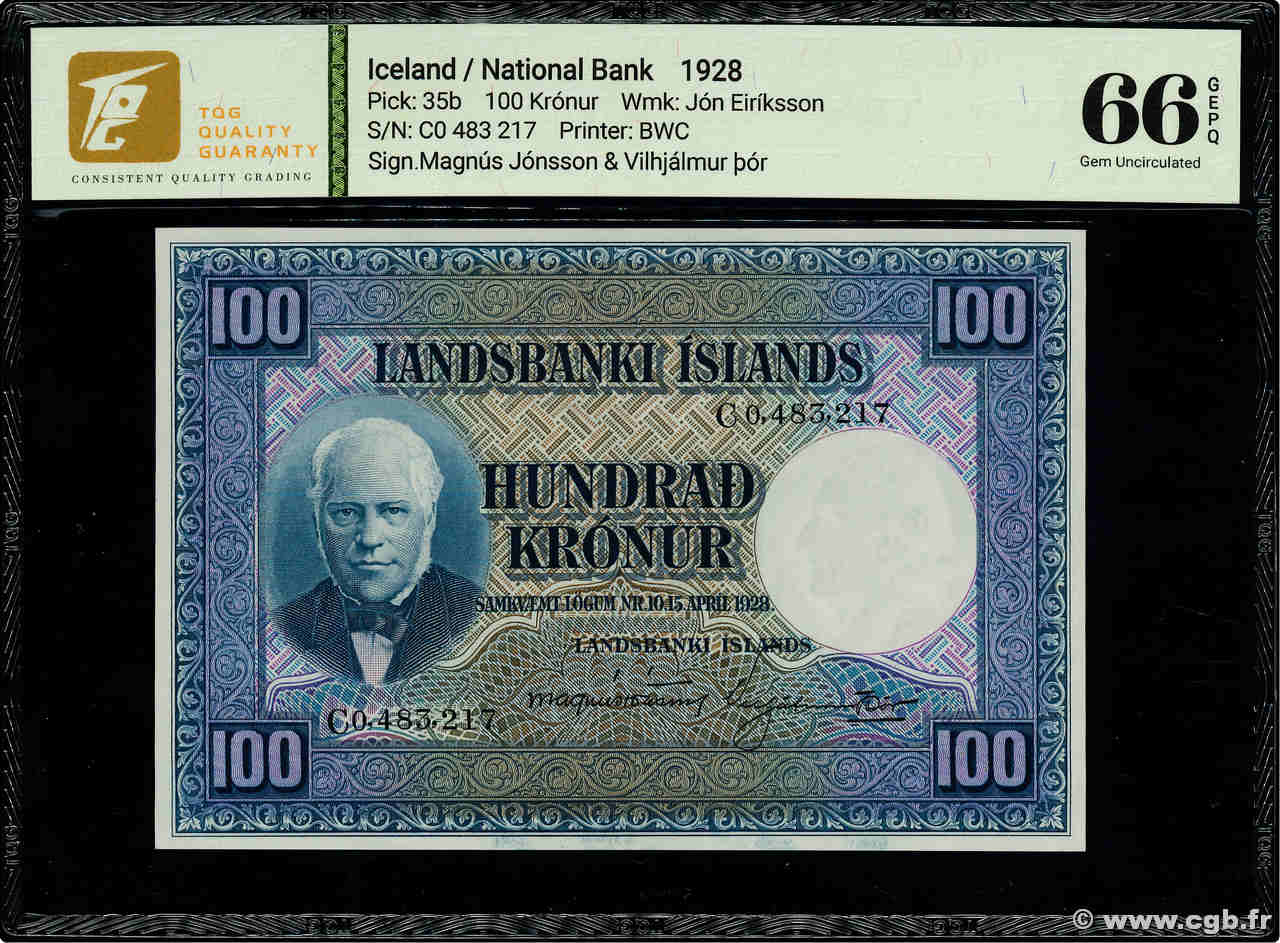100 Kronur ISLANDA  1948 P.35b FDC