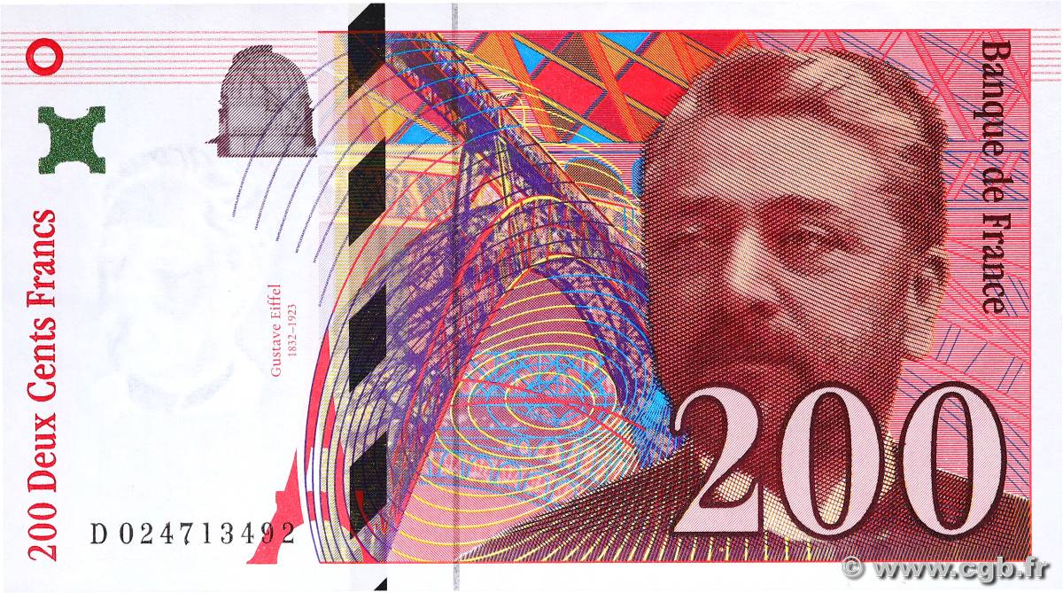 200 Francs EIFFEL FRANCE  1996 F.75.02 pr.SPL