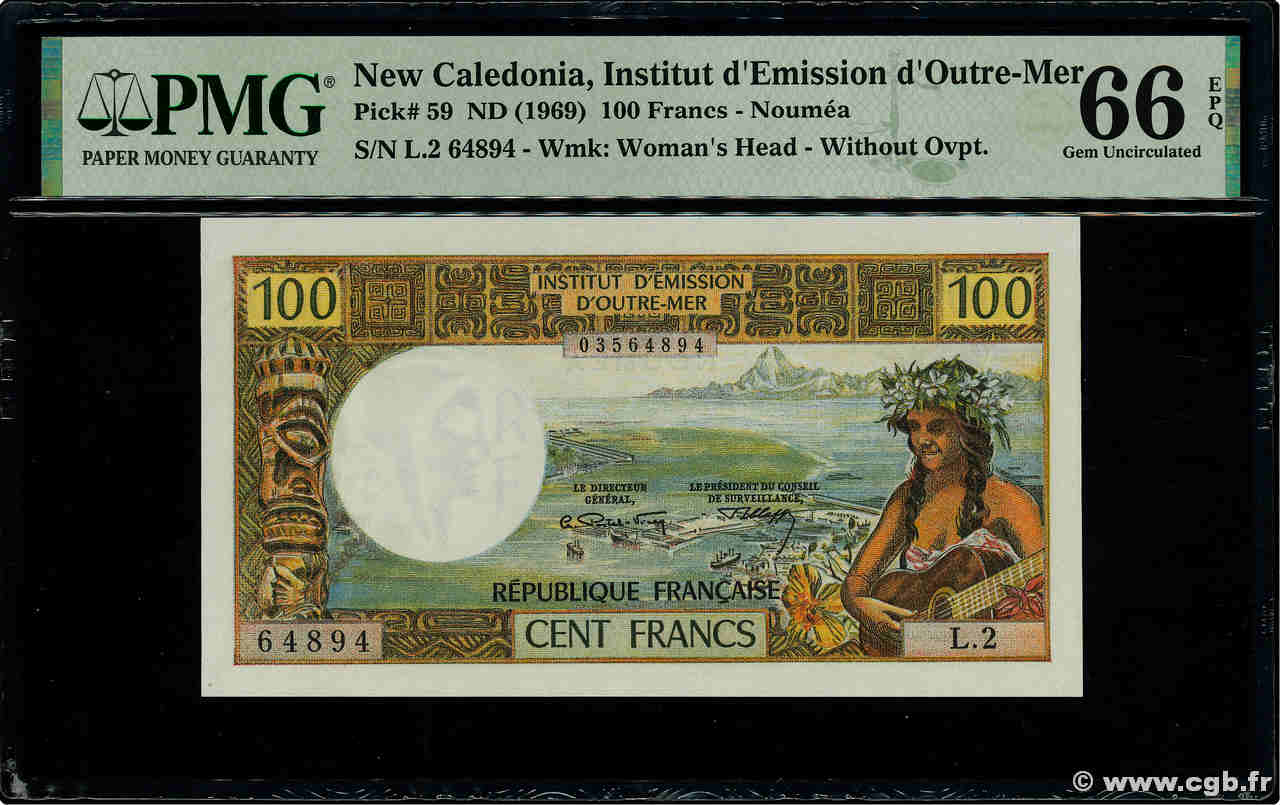 100 Francs NOUVELLE CALÉDONIE  1969 P.59 UNC