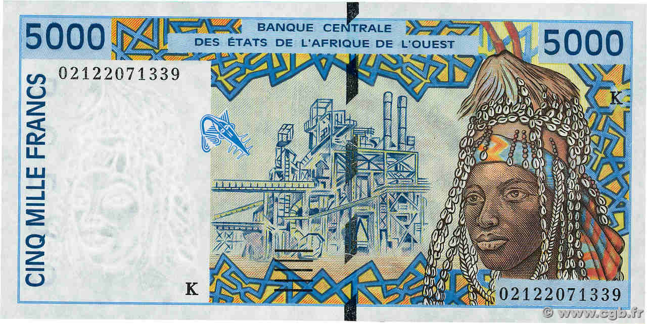 5000 Francs ÉTATS DE L AFRIQUE DE L OUEST  2002 P.713Kl NEUF