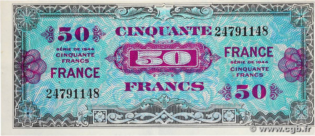 50 Francs FRANCE FRANCE  1945 VF.24.01 XF