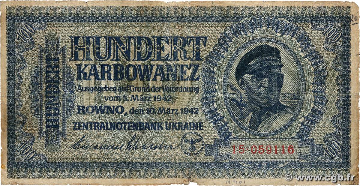 100 Karbowanez UKRAINE  1942 P.055 G